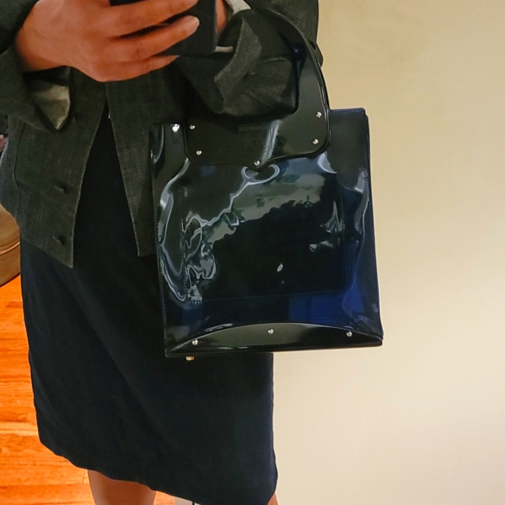Kieselstein-cord navy hand-held handbag